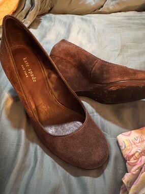 kate spade Brown Suede Wedge Heels